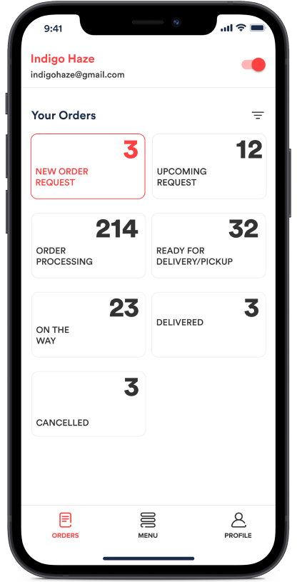 GloriaFood Alternative Driver Partner App Interface